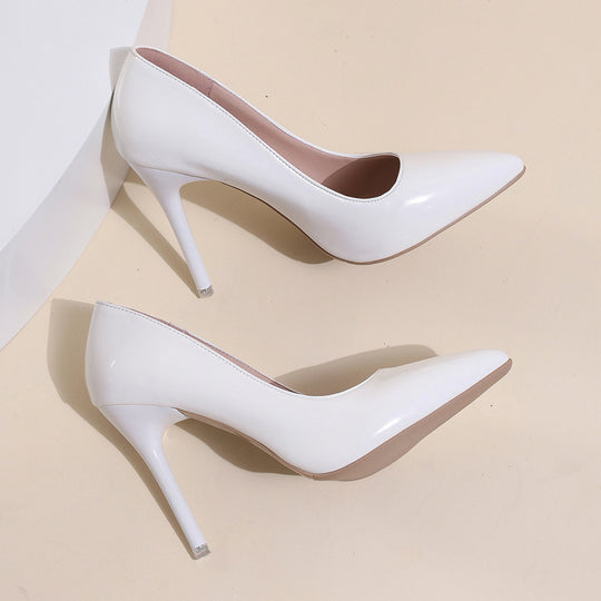 Damen stilvolle High Heels mit glänzendem Obermaterial und elegantem Schnitt R&B