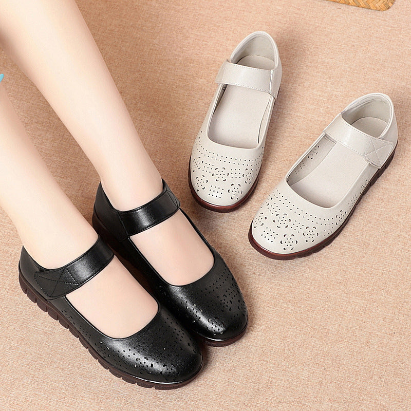 Damen Komfortable Ballerinas mit verziertem Riemen und atmungsaktivem Obermaterial R&B
