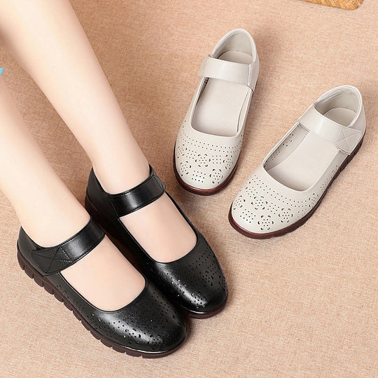 Damen Komfortable Ballerinas mit verziertem Riemen und atmungsaktivem Obermaterial R&B