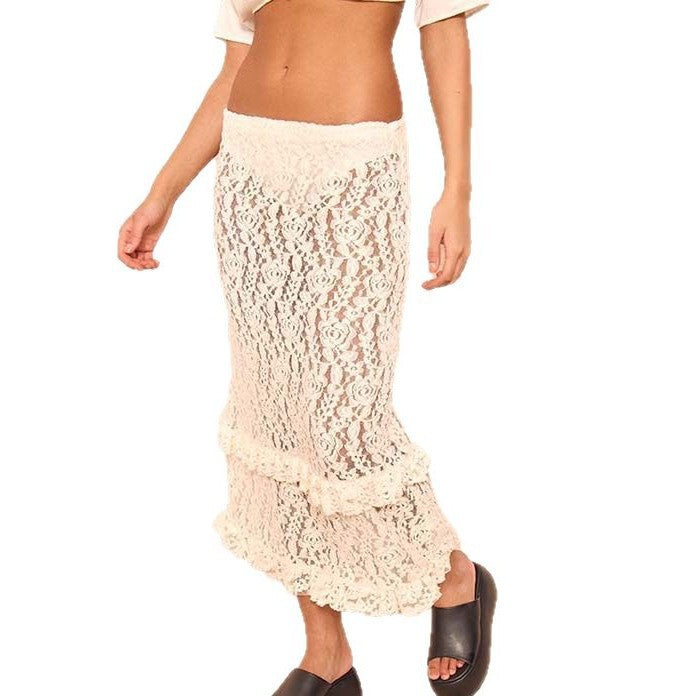 Damen Spitzen Badeanzug Cover-Up R&B
