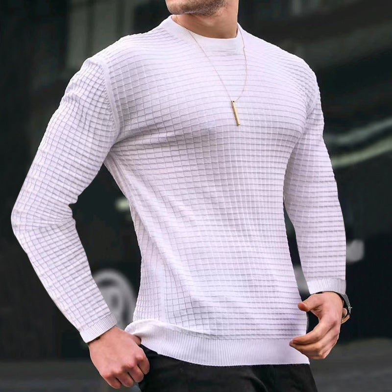 Herren Strickpullover mit modernem Strukturdesign und Rundhalsausschnitt R&B