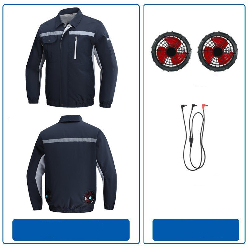 Herren nan atmungsaktive Arbeitsjacke mit integrierten Rückenlüftern und reflektierenden Streifen R&B