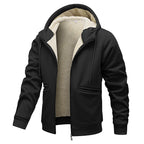 Herren wärmende Fleecejacke mit Kapuze Hedi-Mode