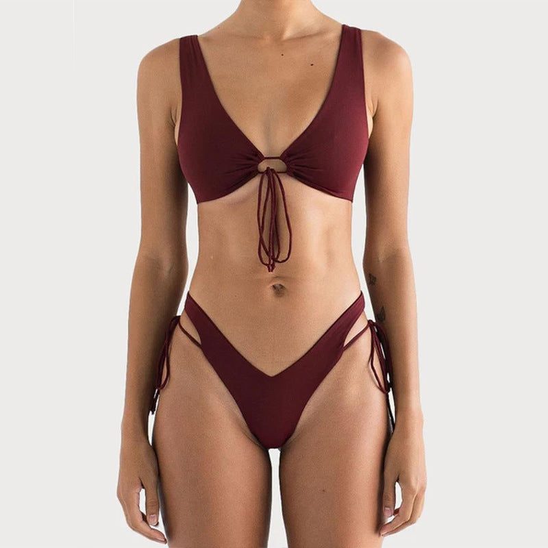 Damen Triangel-Bikini mit innovativem Schnitt und verstellbaren Seitenbändern R&B