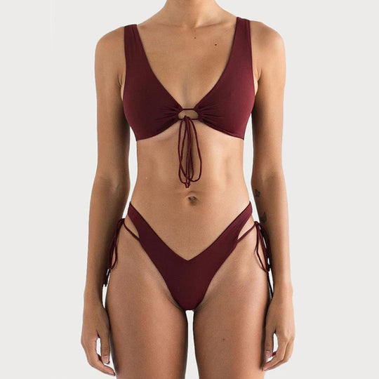 Damen Triangel-Bikini mit innovativem Schnitt und verstellbaren Seitenbändern R&B