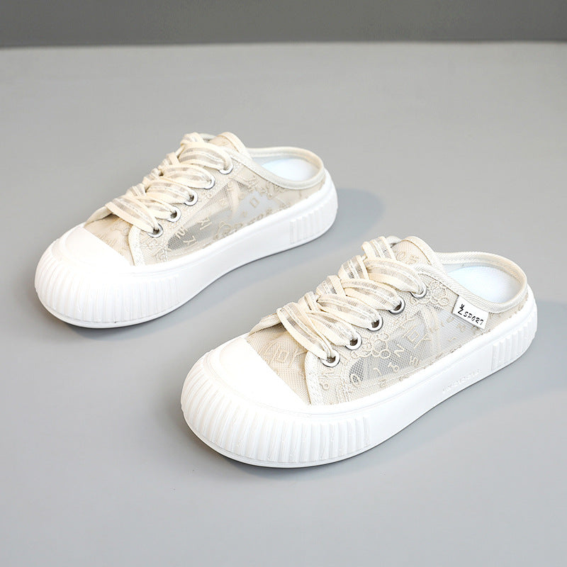 Damen Slip-On Sneakers mit atmungsaktiver Mesh-Oberfläche und elastischen Schnürsenkeln R&B