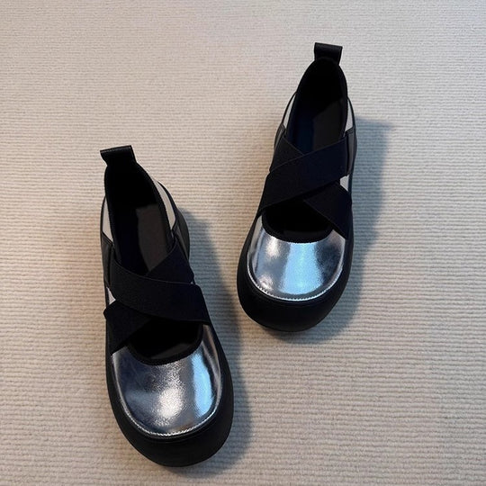 Damen elegante Clogs mit modischem Absatz und speziellen Falten R&B