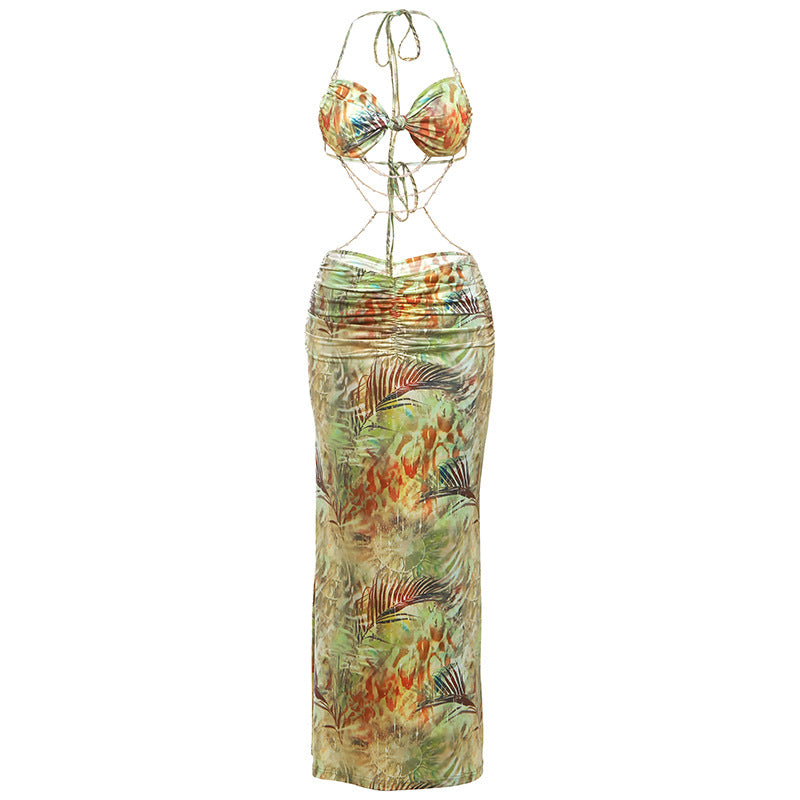 Damen Bikini Set mit elegantem Wickeldesign und floralem Muster R&B