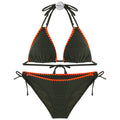 Damen Triangel-Bikini-Set mit verstellbaren Trägern und zartem Rüschendetail R&B