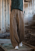 Damen weite Hose mit strukturierter Oberfläche R&B
