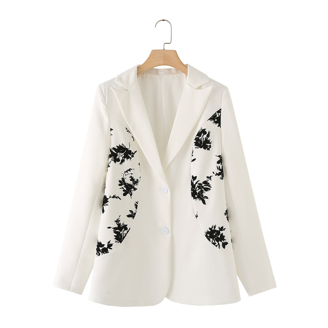 Damen elegante Blazerjacke mit floralen Details und hochwertiger Verarbeitung R&B