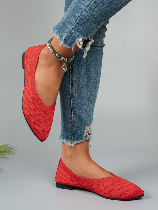 Damen Ballerinas aus atmungsaktivem Strickmaterial mit elegantem Schnitt R&B