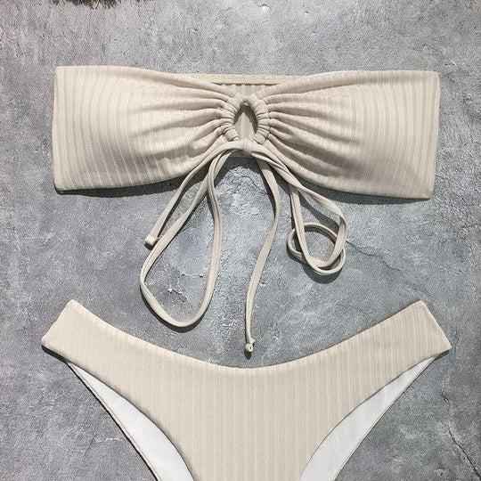 Damen Bandeau-Bikini mit Wickelrock R&B