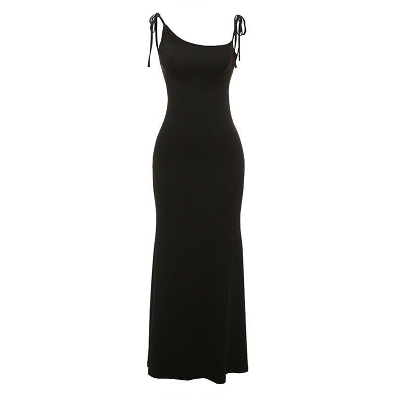 Damen Langes Abendkleid mit verstellbaren Spagettiträgern und figurbetontem Schnitt R&B