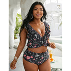 Damen Bikini-Set mit Rüschendesign und verstellbarem Oberteil R&B