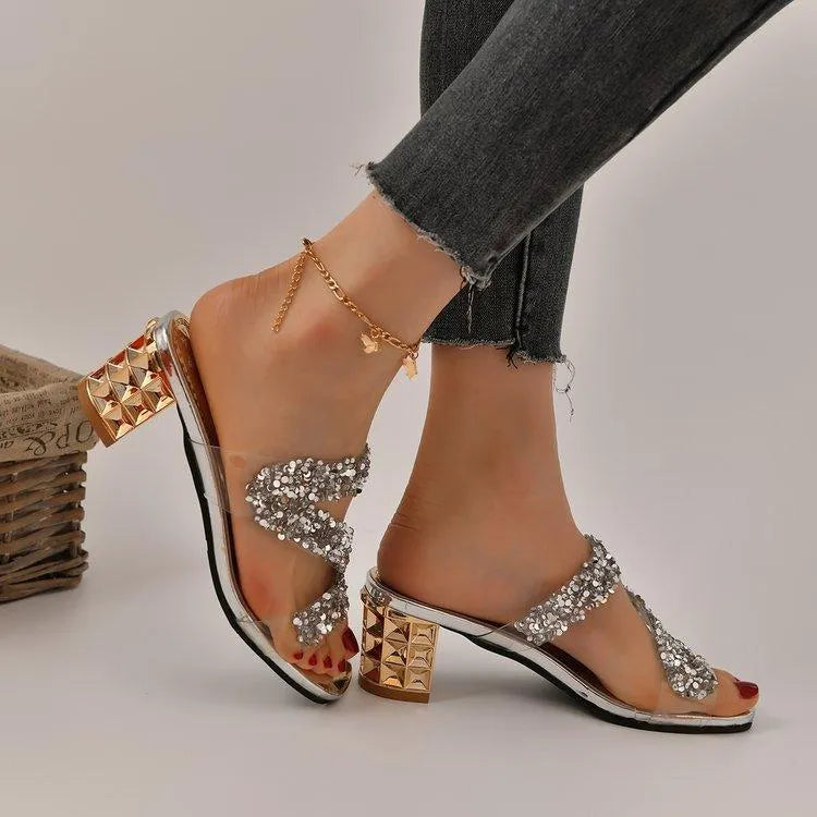 R&B | Sandalen mit Absätzen und Pailletten