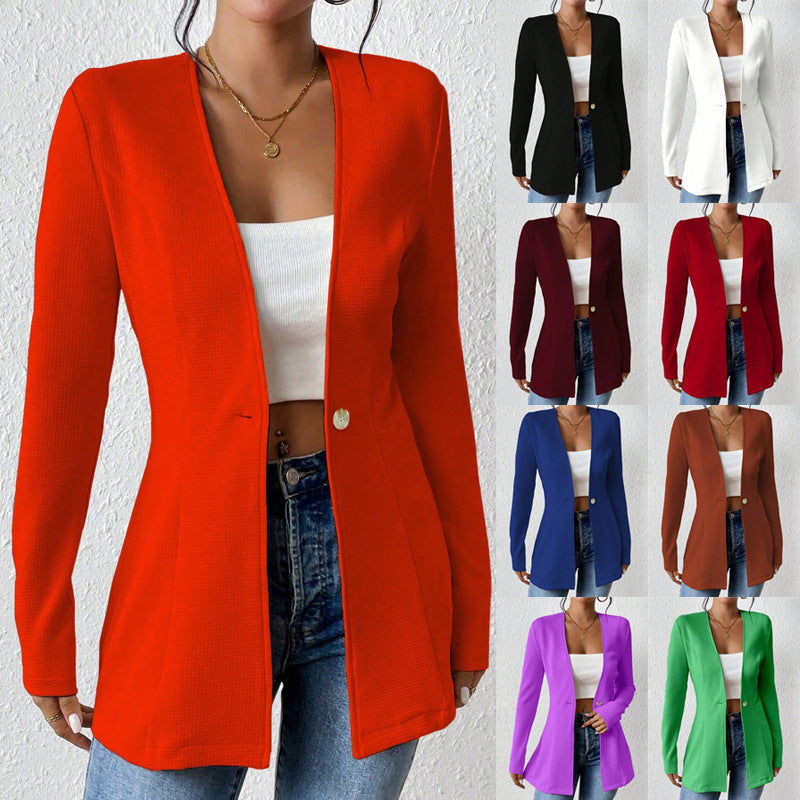 Damen elegante Blazerjacke mit asymmetrischem Schnitt R&B