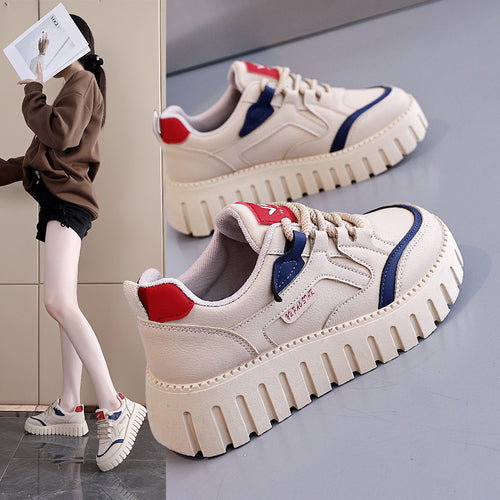 Damen modische Sneakers mit trendigem Plateau und hochwertigem Obermaterial R&B