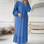 Damen Maxikleid mit waagerechtem Faltenwurf R&B