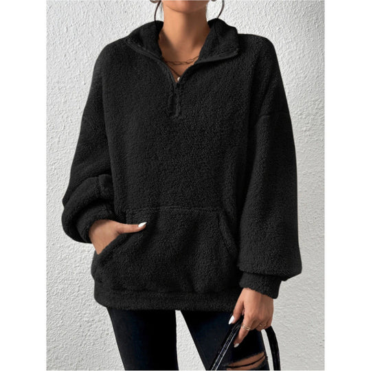 Damen Fleece-Pullover mit hohem Kragen R&B