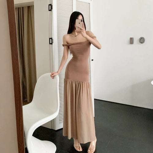 Damen Maxi-Kleid mit elegantem Schößchen R&B