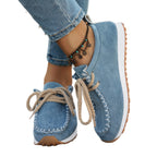 Damen Freizeit-Sneaker aus weichem Wildleder mit dekorativer Schnürung R&B