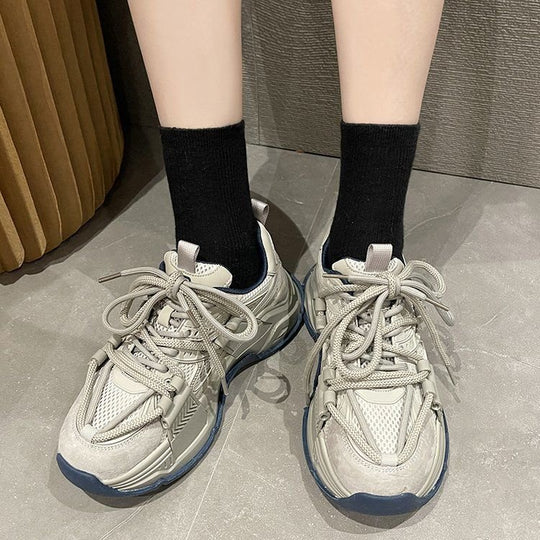 Damen Sportliche chunky Sneakers mit atmungsaktiver Oberflächenstruktur R&B