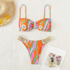 Damen Triangel-Bikini mit raffinierter Rüschendetail und eleganten Akzenten