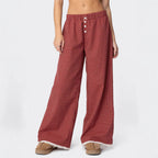 Damen Weit geschnittene Karohose mit Spitzendetails R&B