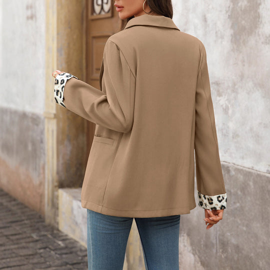 Damen elegante Blazerjacke mit modischen animalischen Ärmeln R&B