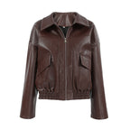 Damen Kunstlederjacke im leicht Oversized-Schnitt mit praktischen Taschen und elastischer Taille R&B