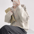 Damen Gemütlicher Strickcardigan mit Knopfdetail