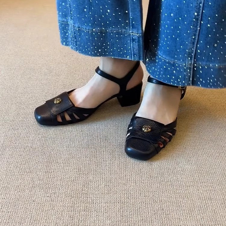 Damen Stylish Komfort-Sandalen mit eleganter Applikation R&B