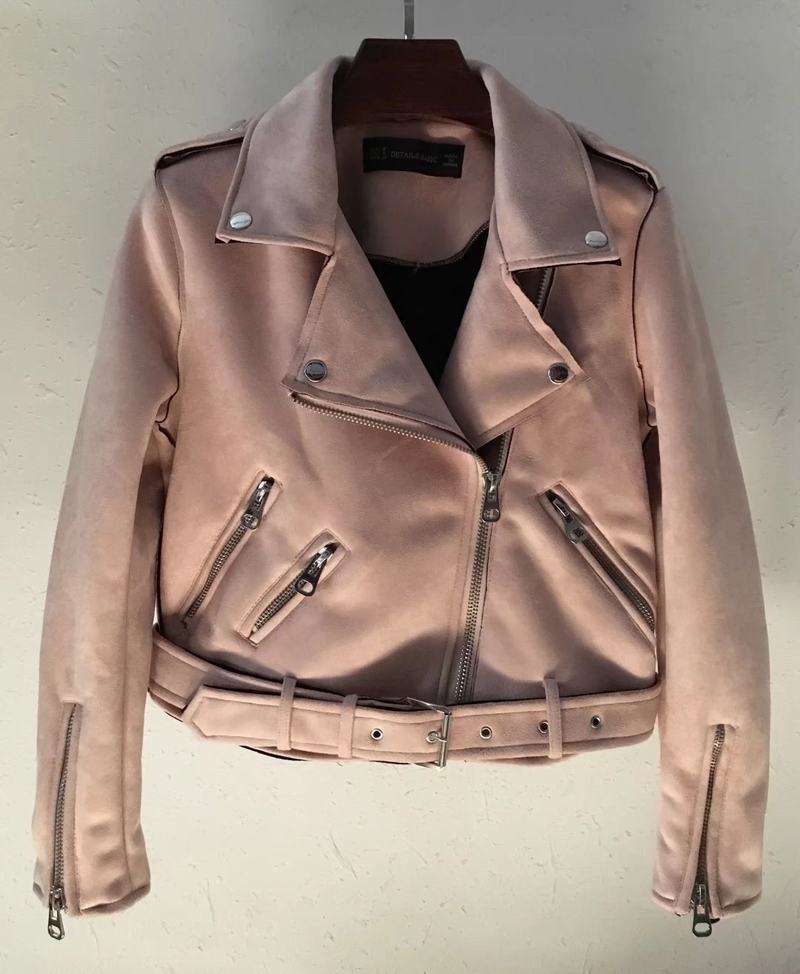 Damen Bikerjacke aus hochwertigem Wildleder mit stilvollen Reißverschlussdetails R&B