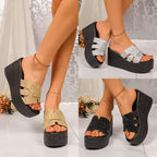 Damen Glamouröse Wedge-Sandaletten R&B