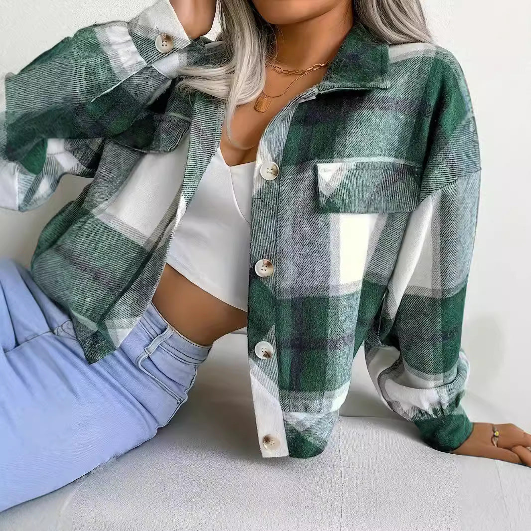 Damen karierte Hemdjacke R&B