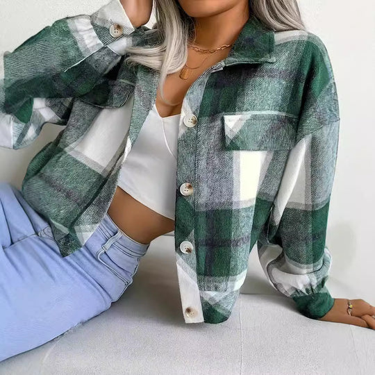 Damen karierte Hemdjacke R&B