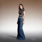 Damen Weite Denim-Jeans mit elegantem Schnitt