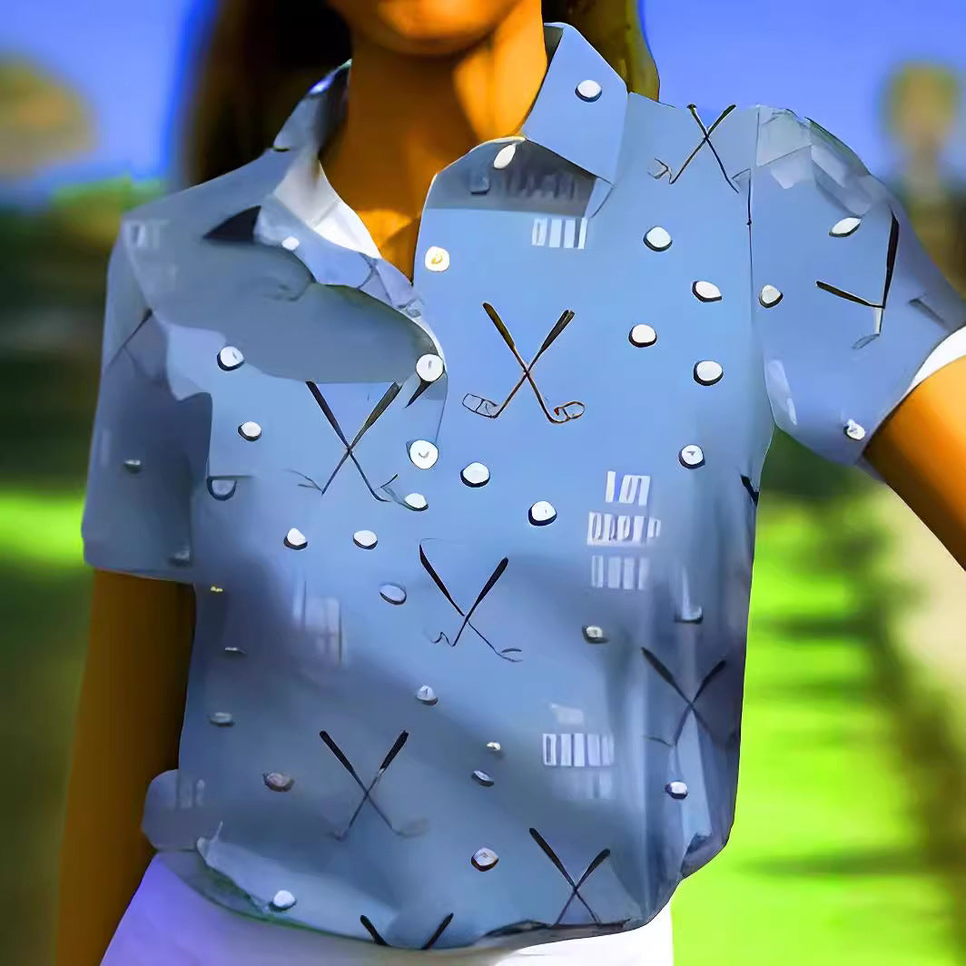 Damen Poloshirt mit modernem Golf-Muster und bequemem Schnitt R&B
