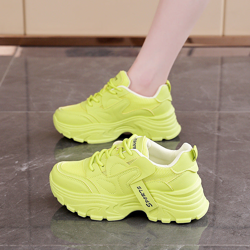 Damen Chunky Sneakers mit atmungsaktiver Mesh-Oberfläche und stoßdämpfender Sohle R&B