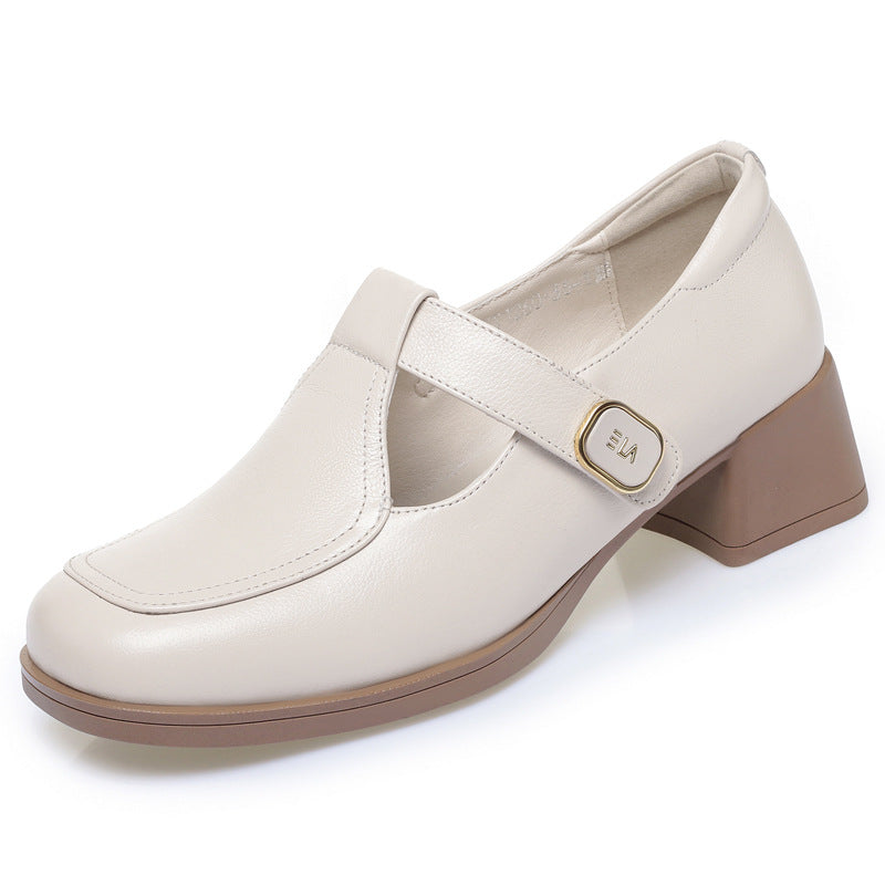 Damen Mary Jane Schuhe mit komfortablem Blockabsatz und modischem Schnallenakzent R&B