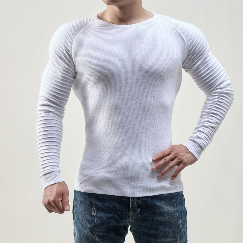 Herren Langärmliges T-Shirt mit modernen Rippstrukturen und körperbetonter Passform R&B