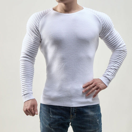 Herren Langärmliges T-Shirt mit modernen Rippstrukturen und körperbetonter Passform R&B
