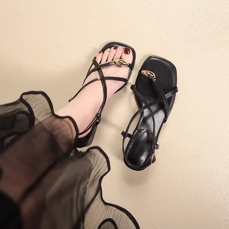 Damen elegante Sling-Sandalen mit modischem Riemchendesign und bequemen Blockabsatz R&B