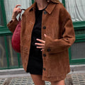 Damen Suede-Jacke mit modernem Schnitt und praktischen Taschen R&B
