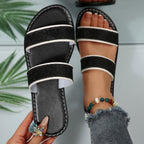 Damen Sportliche Sandalen mit Glitzerelementen und verstellbaren Riemen R&B
