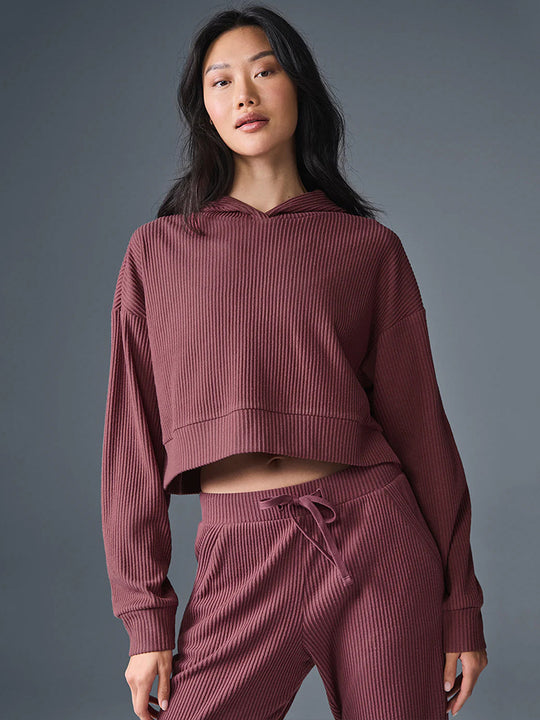 Damen entspanntes Crop-Sweatshirt und bequeme Jogginghose Set R&B