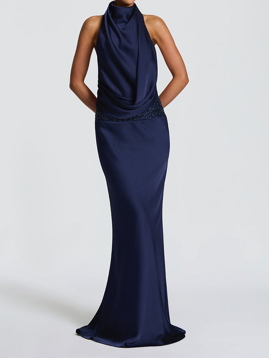 Damen Elegantes Hochzeitskleid mit schimmerndem Taillenband R&B