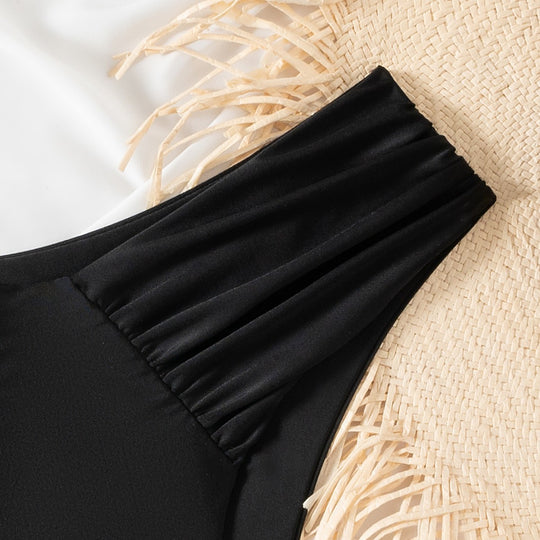 Damen Hochtaillierte Bikinihose mit eleganten Raffungselementen R&B