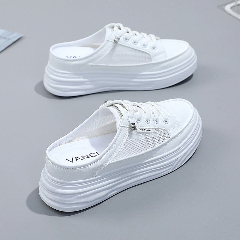 Damen Plattform Sneakers mit atmungsaktiver Mesh-Oberfläche und elegantem Design R&B